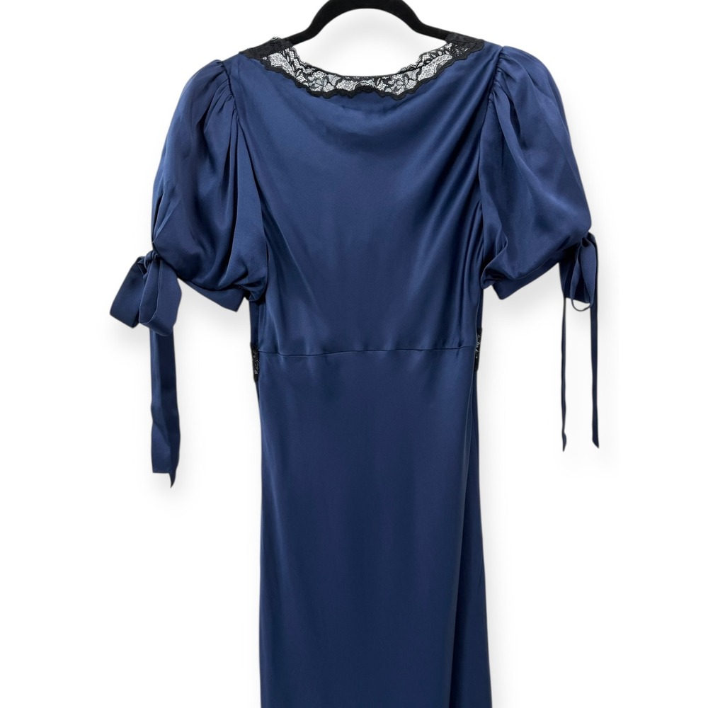 NWT Reformation x Kacey Musgraves Stella Silk Dress in Navy $348 - Size 2 - Picture 14 of 16